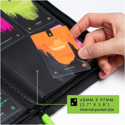4 Pocket Trading Card Zip Binder, 160 Cards, Premium Exo-Tec Album Material, 20 - Image 4