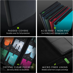 4 Pocket Trading Card Zip Binder, 160 Cards, Premium Exo-Tec Album Material, 20 - Image 5