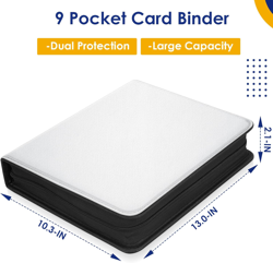 Trading Card Binder Album, PU Leather Baseball Card Binder with 900 Side Loading - Image 2