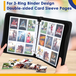 Trading Card Binder Album, PU Leather Baseball Card Binder with 900 Side Loading - Image 4