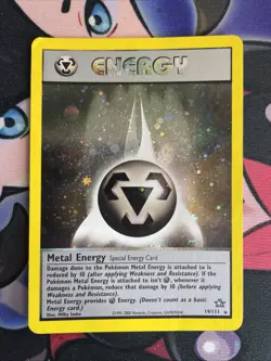 Pokemon Neo Genesis TCG Metal Energy 19/111 Holo Unlimited Rare Card MP Vintage - Image 1