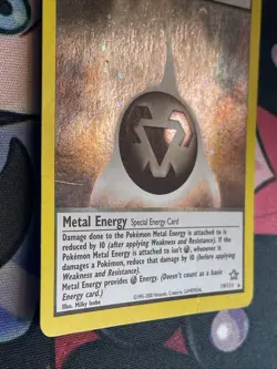 Pokemon Neo Genesis TCG Metal Energy 19/111 Holo Unlimited Rare Card MP Vintage - Image 5