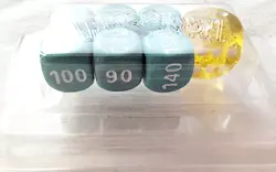 Pokemon Dice Set Trading Card Game Damage Counters Teal Yellow Glitter - Image 2