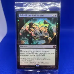 Behold the Sinister Six mtg spider-man pre-release stamped SEALED - Image 1