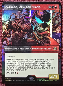 Carnage, Crimson Chaos - 227 - MTG: Marvel’s Spider-Man -Borderless -Rare - FOIL - Image 1
