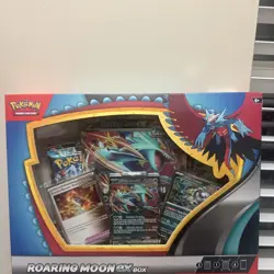 ROARING MOON EX BOX Pokemon TCG 4 Booster Packs + 4 Foil Promo Cards SEALED NEW - Image 1