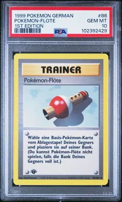 PSA 10 POKEMON FLoTE FLUTE BASE SET GERMAN 1ST EDITION POKEMON - Image 1
