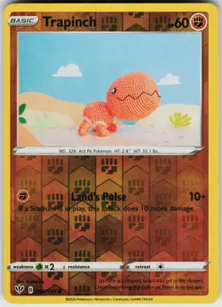 Trapinch 089/189 Reverse Holo Near Mint SWSH03: Darkness Ablaze Pokemon card - Image 1
