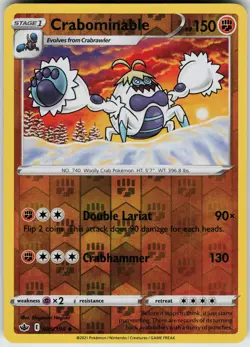 Crabominable 085/198 Reverse Holo Near Mint SWSH06: Chilling Reign Pokemon card - Image 1