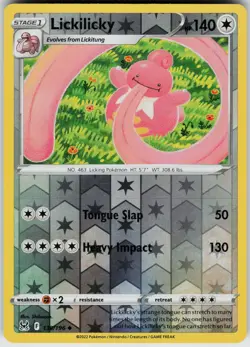 Lickilicky 139/196 Reverse Holo Near Mint SWSH11: Lost Origin Pokemon card - Image 1