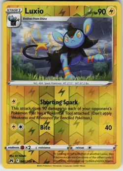 Luxio (42) 042/159 Reverse Holo Near Mint Crown Zenith Pokemon card - Image 1