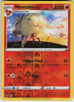 Ninetales 023/202 Reverse Holo Near Mint SWSH01: Sword & Shield Base Set Pokemon - Image 1