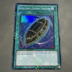 yugioh Burial from a Different Dimension DT03-EN044 Super Parallel Rare Lightly - Image 1
