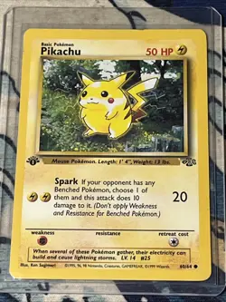 Pikachu - Jungle (1999) - 60/64 - 1st Edition - Vintage WOTC Pokemon Card LP - Image 1