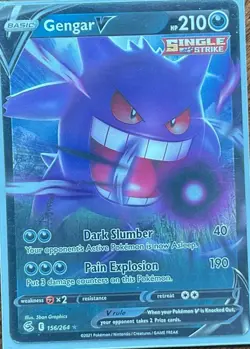 Pokemon Cards Gengar V 156/264 Ultra Rare Fusion Strike - (NM) - Image 2