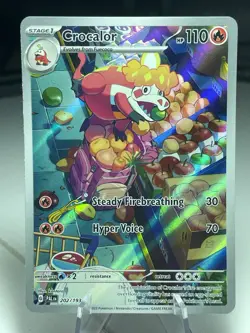 Crocalor 202/193 Paldea Evolved Illustration Rare Holo Pokemon Card TCG NM - Image 1