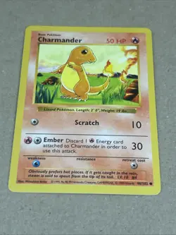 Charmander 46/102 Base Set Shadowless WOTC TCG Vintage Pokemon Card - Image 2