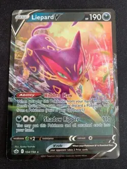 Liepard V 104/198 Chilling Reign NM Full Art Ultra Rare Pokemon Card A-9 - Image 1