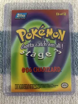 Vintage Topps Charizard Stage 3 E6 of 12 #06 Pokemon Card 1998 Non-Holo RARE - Image 2