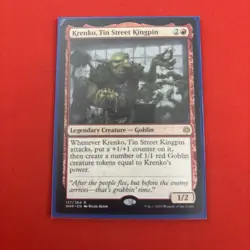 Krenko, Tin Street Kingpin War of the Spark Regular MP Crease On Top Left Corner - Image 4