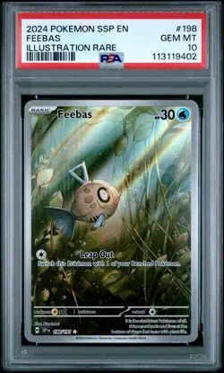 2024 POKEMON SSP EN-SURGING SPARKS ILLUSTRATION RARE #198 FEEBAS PSA 10 - Image 1
