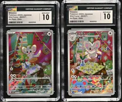 SET 2 CGC 10 Japanese Pokemon 2024 Minccino & Cinccino 082-3/071 SV5K SEQEUNTAIL - Image 1