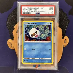 PSA 9 MINT 2020 Pokemon Cosmos Fall OSHAWOTT #222 Holo Collector Chest Rare - Image 2