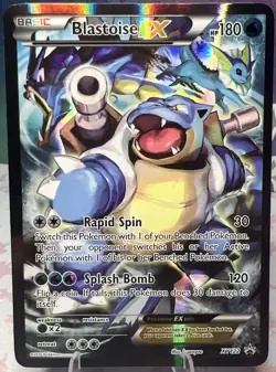 Pokemon Blastoise EX XY122 Promo - Full Art Holo Black Star Promo LP - Image 1