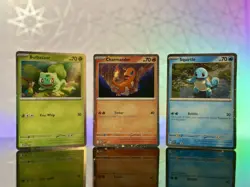 Pokemon 151 Promo Bulbasaur Charmander Squirtle SVP 046 047 048 Cosmo Holo ✨ - Image 1
