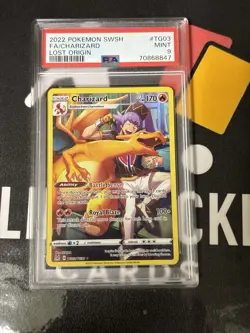 2022 Pokemon SWSH Lost Origin Charizard Full Art TG03 PSA 9 MINT - Image 1