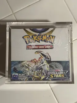 Pokemon TCG Sword & Shield Brilliant Stars Booster Box SEALED + ACRYLIC CASE 🔥 - Image 1