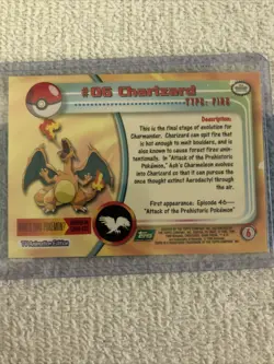 1999 Topps Pokemon TCG Charizard - #06 - Non-Holo - TV Series 1 Black Logo - Image 2