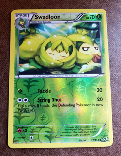 2013 POKEMON TCG SWADLOON Legendary Treasures (LTR) REVERSE HOLO Uncommon 11/113 - Image 2