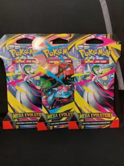 (LOT OF 3) Pokemon TCG Mega Evolution Sleeved Booster Packs NEW SEALED - Image 1