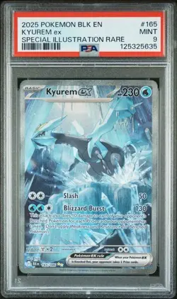 2025 POKEMON BLK EN-BLACK BOLT SPECIAL ILLUSTRATION RARE #165 KYUREM EX PSA 9 - Image 1