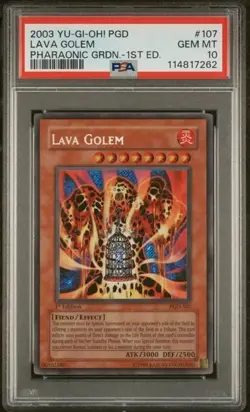 2003 YU-GI-OH! PHARAONIC GUARDIAN #PGD-107 LAVA GOLEM 1ST EDITION PSA 10 - Image 1