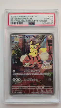 PSA 10 Detective Pikachu 098/SV-P Promo Pokemon Card Japanese 2023 - Image 1