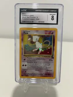 2000 Pokemon Mew Promo Card Holo CGC 8 Black Star League With SWIRL - Image 2