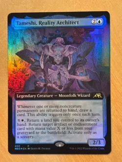 MTG Magic Tameshi, Reality Architect Extended Art Foil Kamigawa Neon Dynasty LP - Image 1