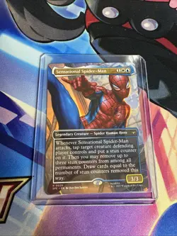 MTG magic SPIDERMAN BORDERLESS Sensational Spider-Man RARE - Image 1