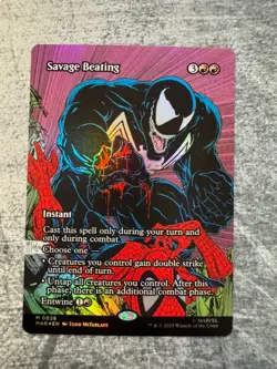 Savage Beating (Borderless) Marvel Universe Eternal-Legal Foil NM - MTG - Image 1