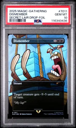 2025 MTG Secret Lair x SpongeBob Dismember Rainbow Foil Borderless PSA 10 #7011 - Image 1
