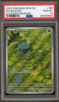 Pokemon Bulbasaur 151 MEW EN Illustration Rare #166 PSA 10 Gem Mint - Image 1