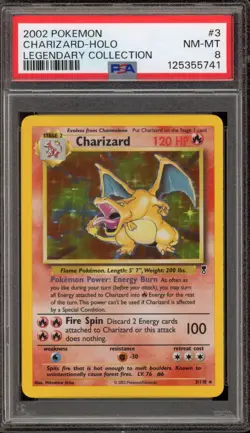 Pokemon Charizard Legendary Coll. Holo Rare #3 PSA 8 - Image 1