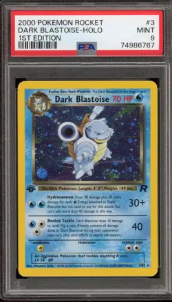 Pokemon Dark Blastoise Team Rocket 1st Edition Holo Rare #3 PSA 9 Mint - Image 1