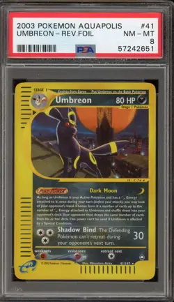 Pokemon Umbreon Aquapolis Reverse Holo Rare #41 PSA 8 - Image 1