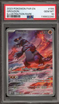 Pokemon Groudon Paradox Rift Illustration Rare #199 PSA 10 Gem Mint - Image 1