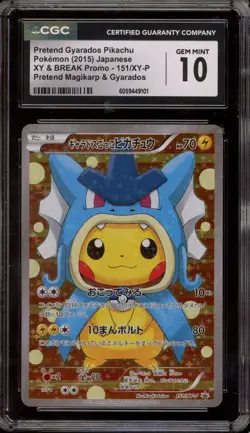Pokemon Pretend Gyarados Pikachu Poncho Japanese Full Art Promo 151/XY-P CGC 10 - Image 1