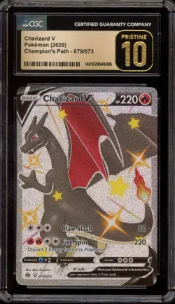 Pokemon Charizard V Champion's Path Secret Rare Full Art #079 CGC 10 Pristine - Image 1