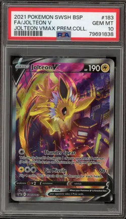 Pokemon Jolteon V VMAX Premium Coll. Full Alt Art Promo SWSH183 PSA 10 Gem Mint - Image 1